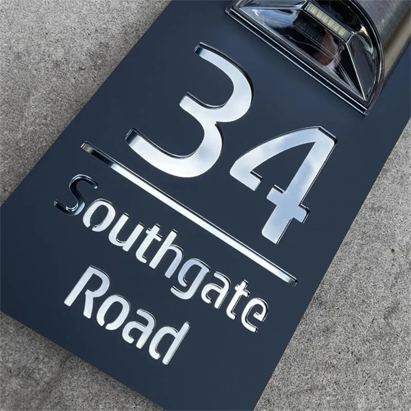 DoorPlaque™ Personalisierte moderne Solar-Türplakette