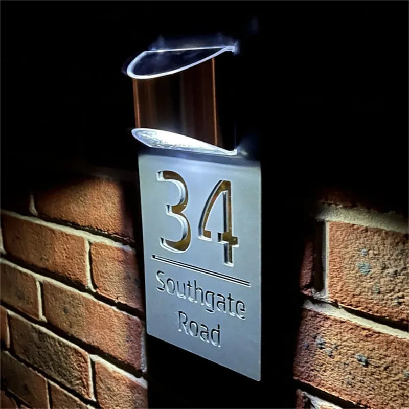 DoorPlaque™ Personalisierte moderne Solar-Türplakette