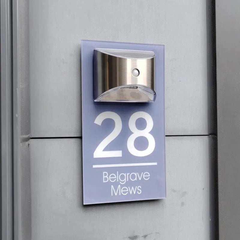 DoorPlaque™ Personalisierte moderne Solar-Türplakette